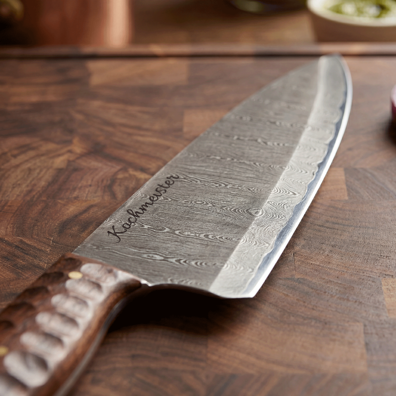 Pepper-18 – Damascus Chef Knife with Rosewood Handle