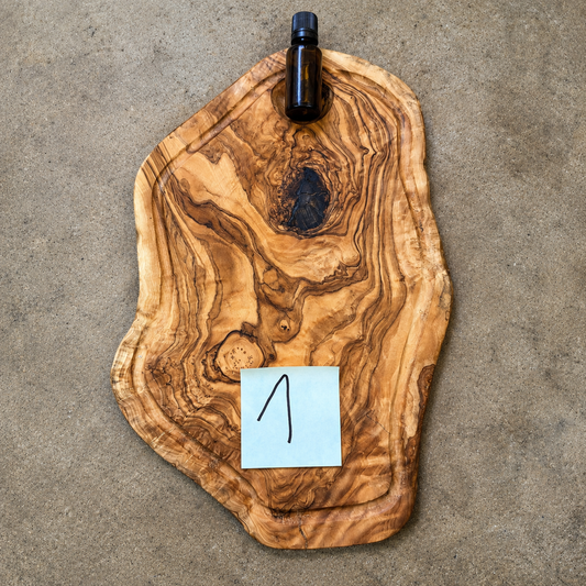 Solid Olive Wood Serving Board incl. Care Oil
